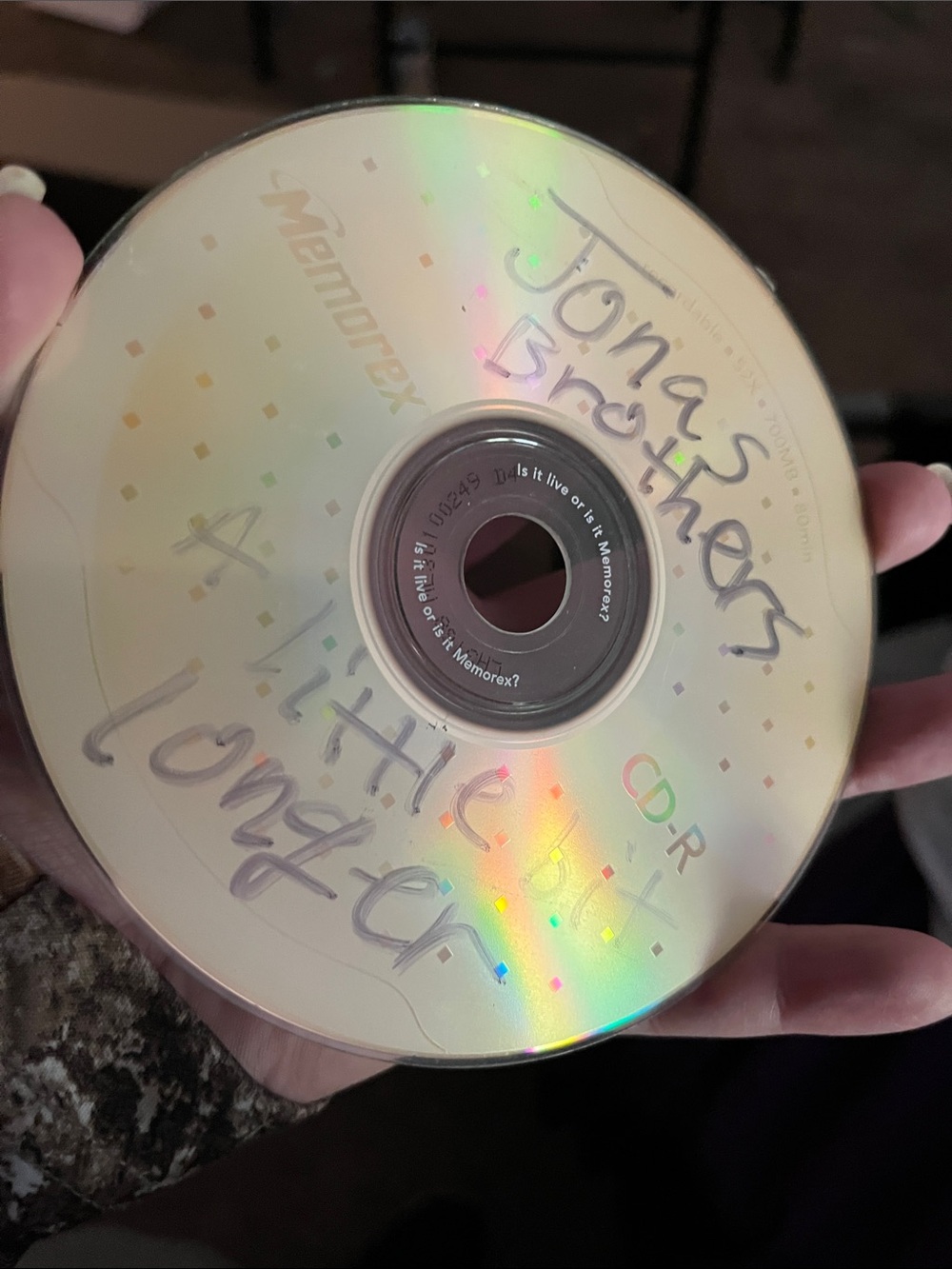 Handwritten Jonas Brothers CD-R - Iridescent Surface